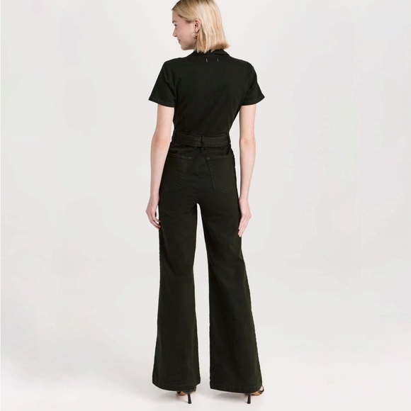 GOOD AMERICAN Moss Fit For Success Palazzo Jumpsuit
 Dark Green - Picture 3 of 10